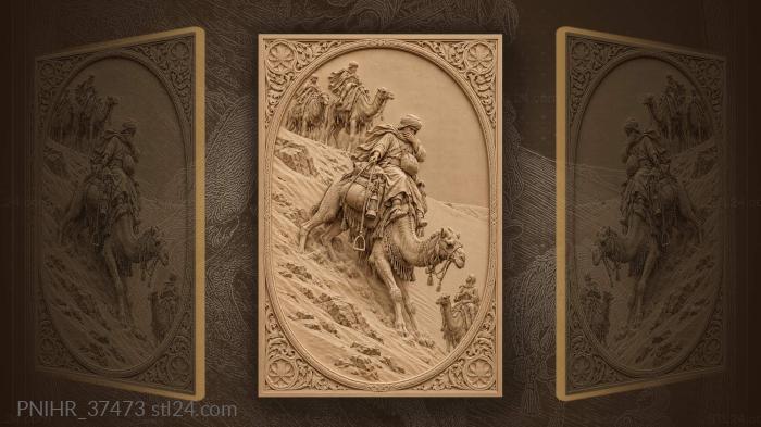 Desert riders descending steep dune 3d STL model