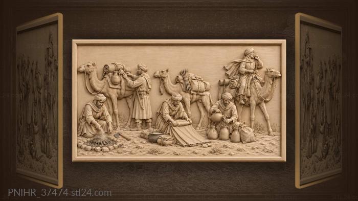 Desert nomads breaking camp at dawn 3d STL model