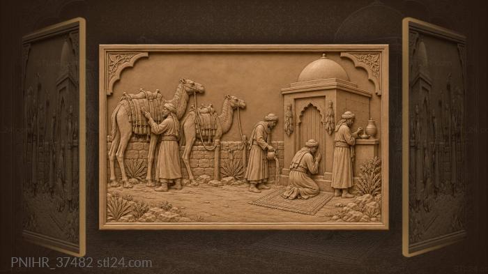 Desert shrine travelers offer respect 3d STL model