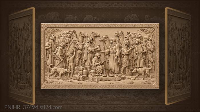 Desert caravans meet and trade 3d STL model