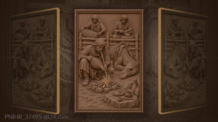 Traveler revives fire with goatskin bellows 3d STL model