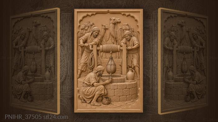 Desert caravan at ancient well 3d STL model