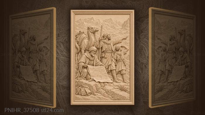 Guide shows merchant mountain pass on map 3d STL model