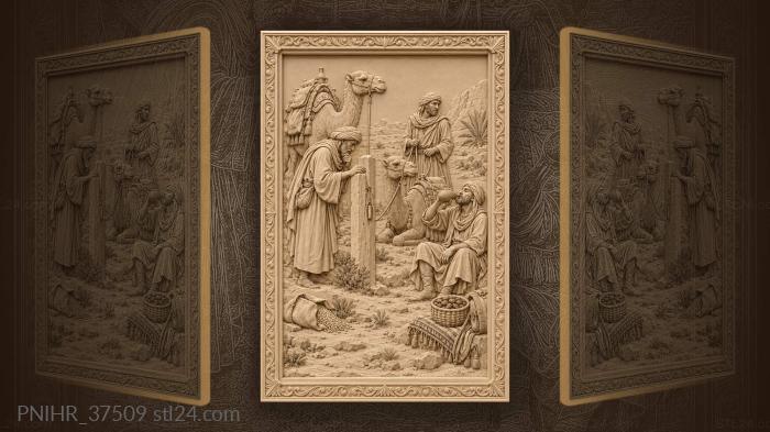 Caravan checks route at ancient milepost 3d STL model