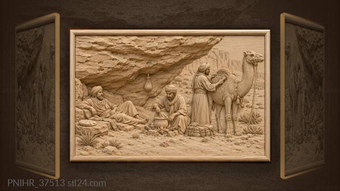 Desert caravan midday rest stop 3d STL model