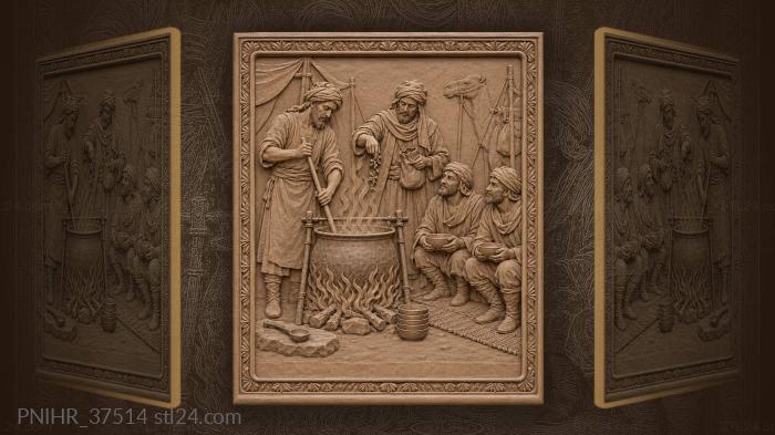Caravan cook preparing hearty meal 3d STL model