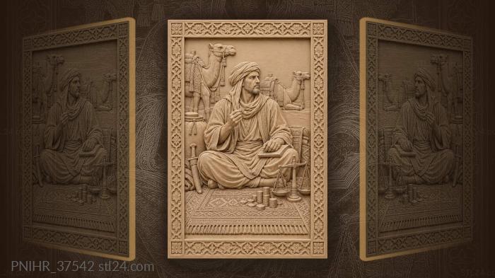 Desert merchant and silver coins 3d STL model