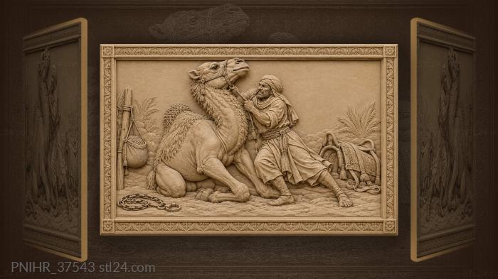 Camel driver overcoming stubborn animal 3d STL model