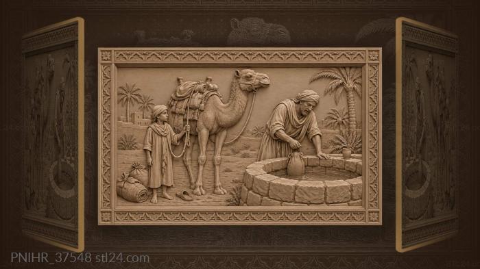 Desert well camel water drover boy 3d STL model