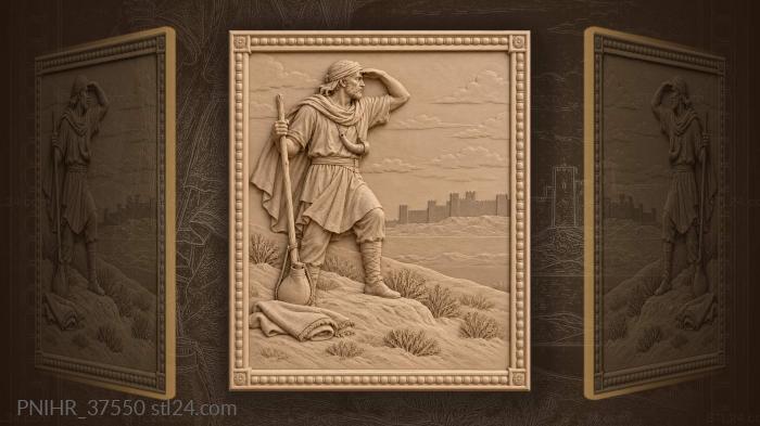 Desert watcher distant fortress silhouette 3d STL model