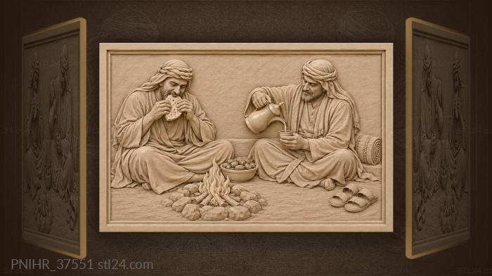 Nomadic feast by the campfire 3d STL model
