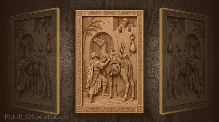 Rider approaching ancient fortress gateway 3d STL model