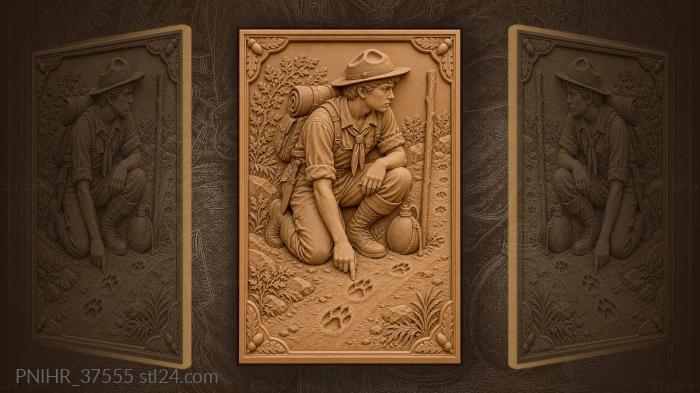 Scout tracking animal footprints desert 3d STL model