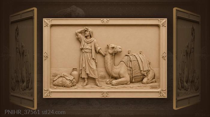 Camel driver rests in the sun 3d STL model