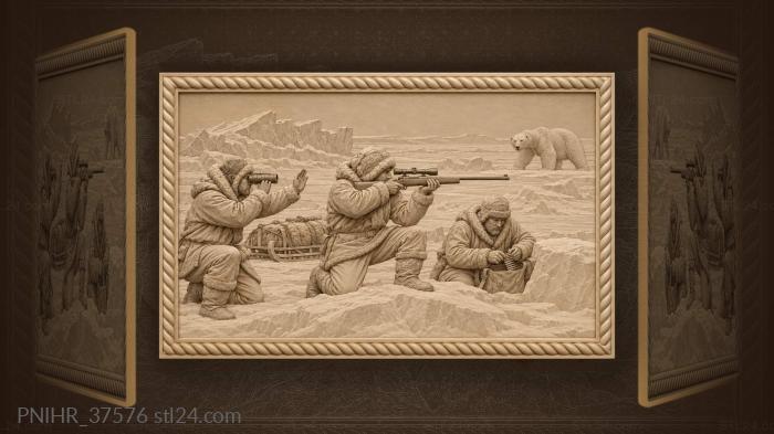 Spotter signals beside the kneeling rifleman 3d STL model