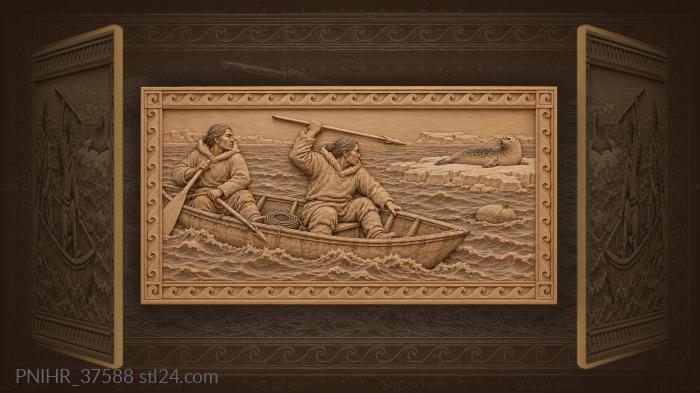 Paddling a skin boat to drifting floe 3d STL model