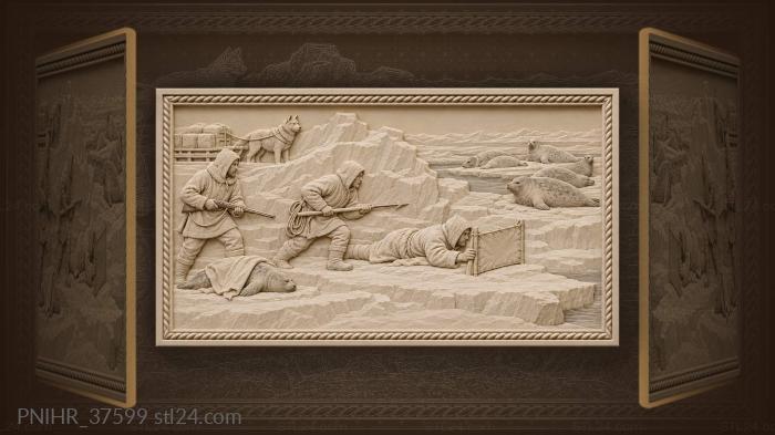 Crawling toward the seals behind white screen 3d STL model