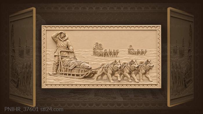 Winter dog sledding hunt journey 3d STL model