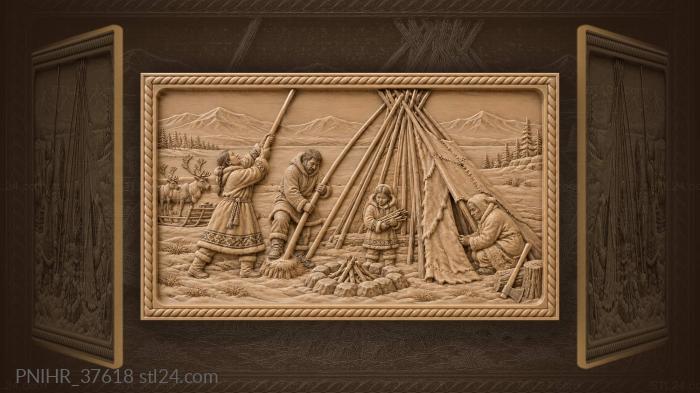 Family building traditional reindeer dwelling 3d STL model