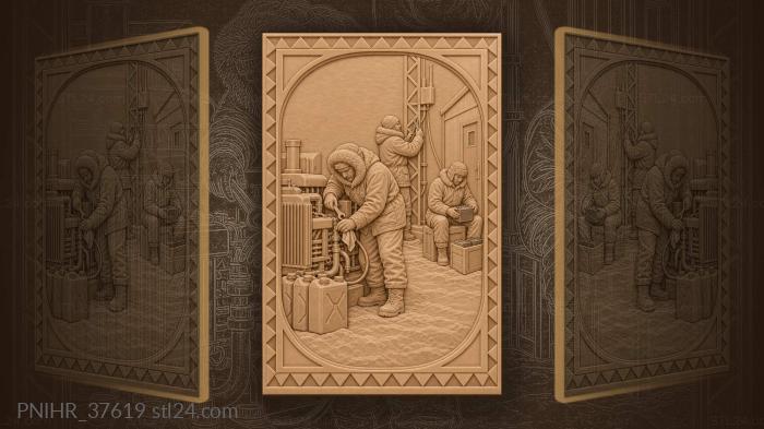 Arctic mechanic fixing diesel generator 3d STL model