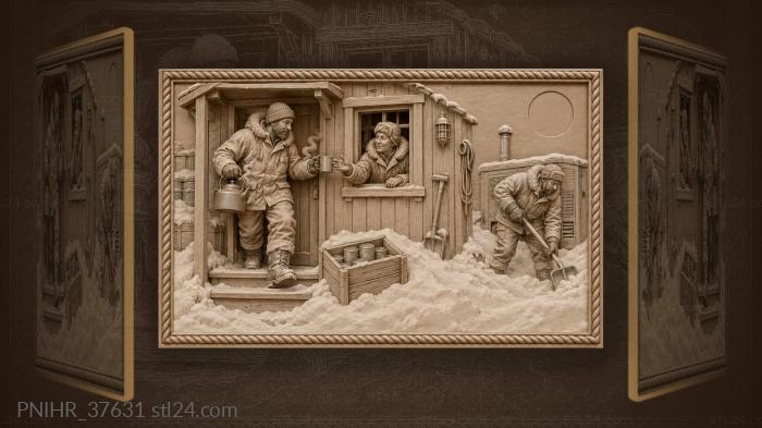 Polar cook with steaming kettle 3d STL model