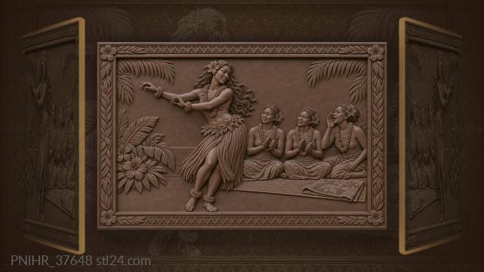 Hawaiian dance rhythm and music 3d STL model