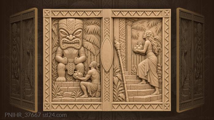 Woman carries fruit up the idol steps 3d STL model