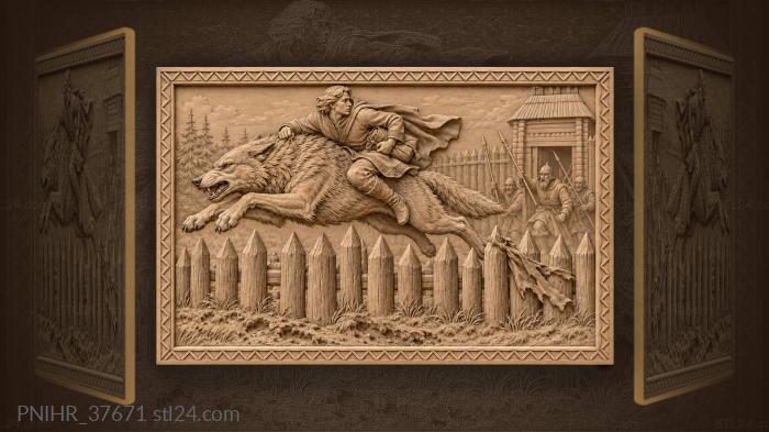 Wolf leap with brave prince 3d STL model