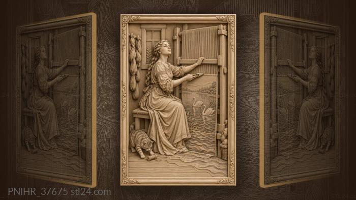 Marya beats the bright cloth into place 3d STL model