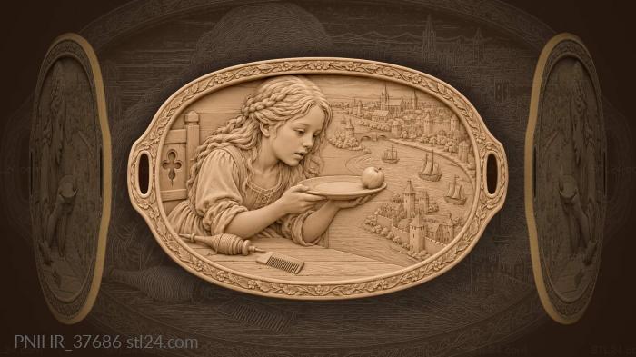 A miniature world rises in the girls palms 3d STL model