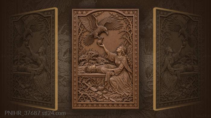 Raven brings the flask of water 3d STL model