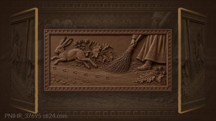 Broom sweeps away footprints hare 3d STL model