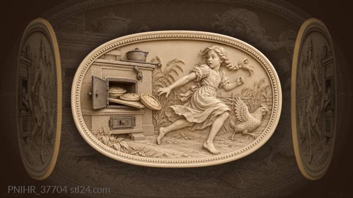 Pies falling girl running stove path 3d STL model