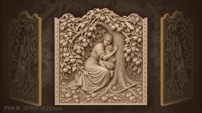 Apple tree family quiet moment 3d STL model