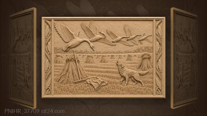 Flock banks low while dog barks 3d STL model