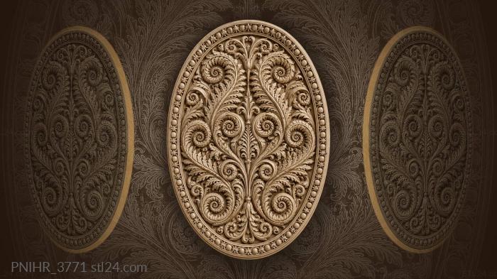 Fronds curl through mirrored spirals 3d STL model