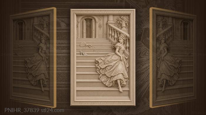 Crystal slipper on grand staircase 3d STL model