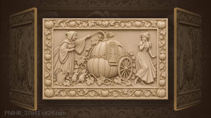 Pumpkin halfway into a carriage 3d STL model
