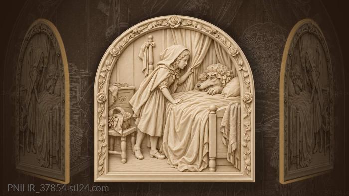 Red riding hood questions the wolf 3d STL model