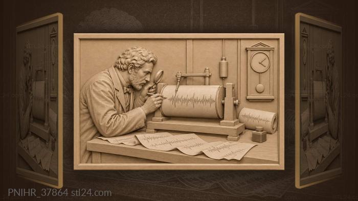 Seismograph station time recording observation · Thomas Edison 3d STL model