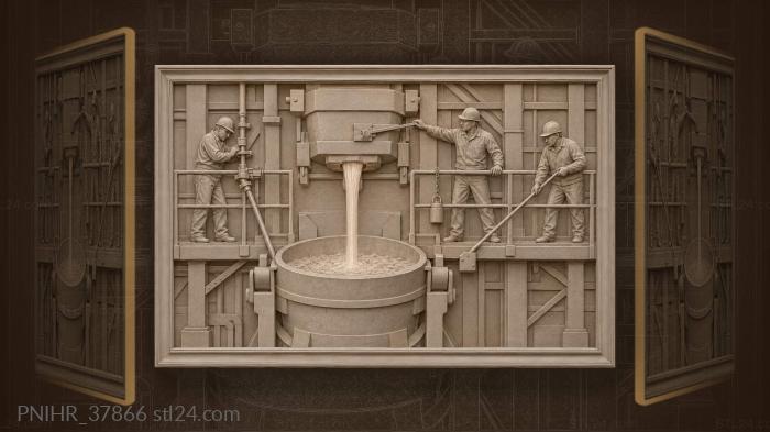 Operator opens the teeming ladle gate 3d STL model