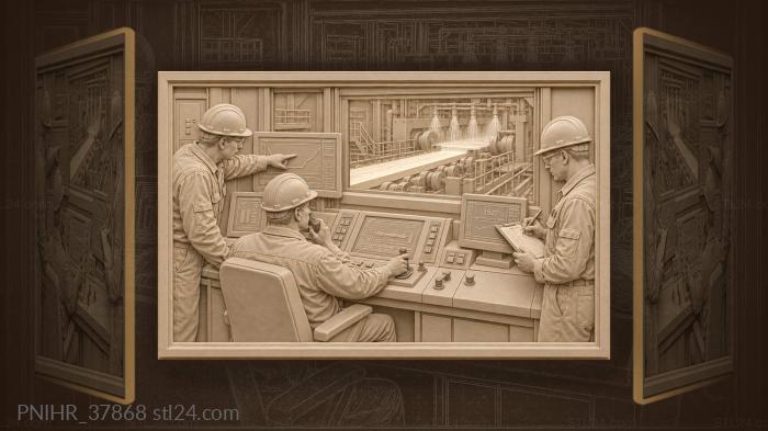 Steel mill control room view 3d STL model