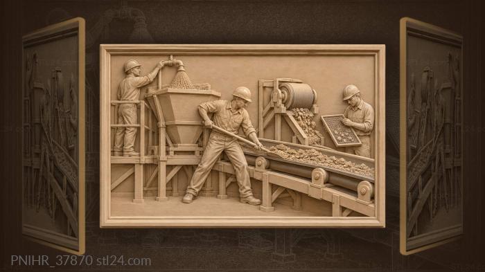 Shovelling used sand into muller hopper 3d STL model