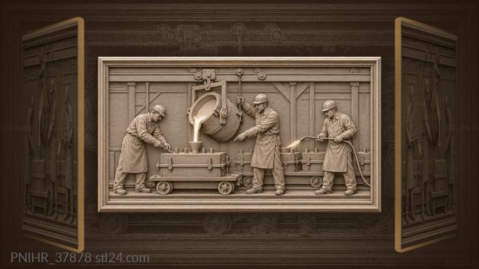 Monorail ladle tipping iron into the flask 3d STL model
