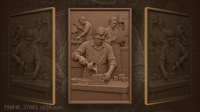 Technician casts sample for chill test 3d STL model