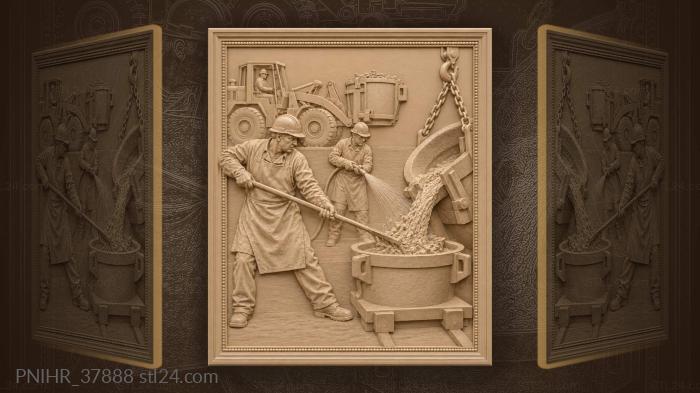 Steelworks heat slag worker action 3d STL model