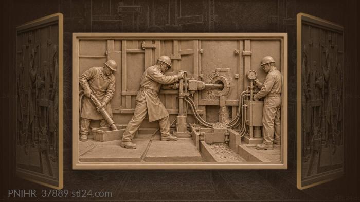 Driller opens the blast furnace taphole 3d STL model