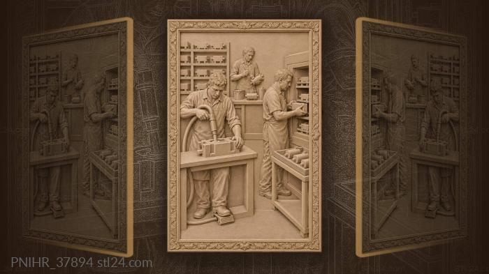 Foundry workers at their craft 3d STL model
