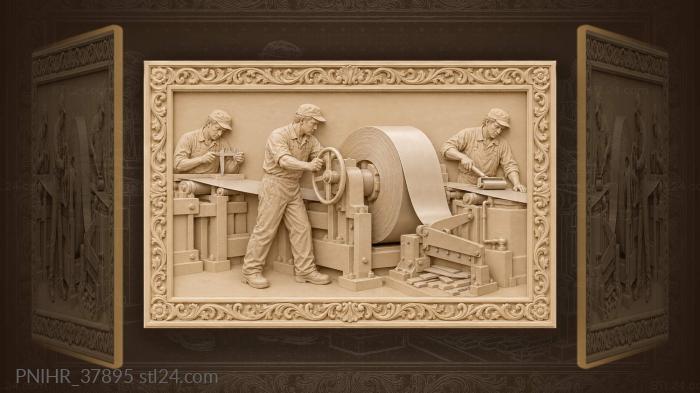 Steel mill workers at work 3d STL model