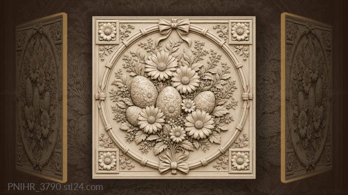 Daisies eggs floral spring abundance 3d STL model